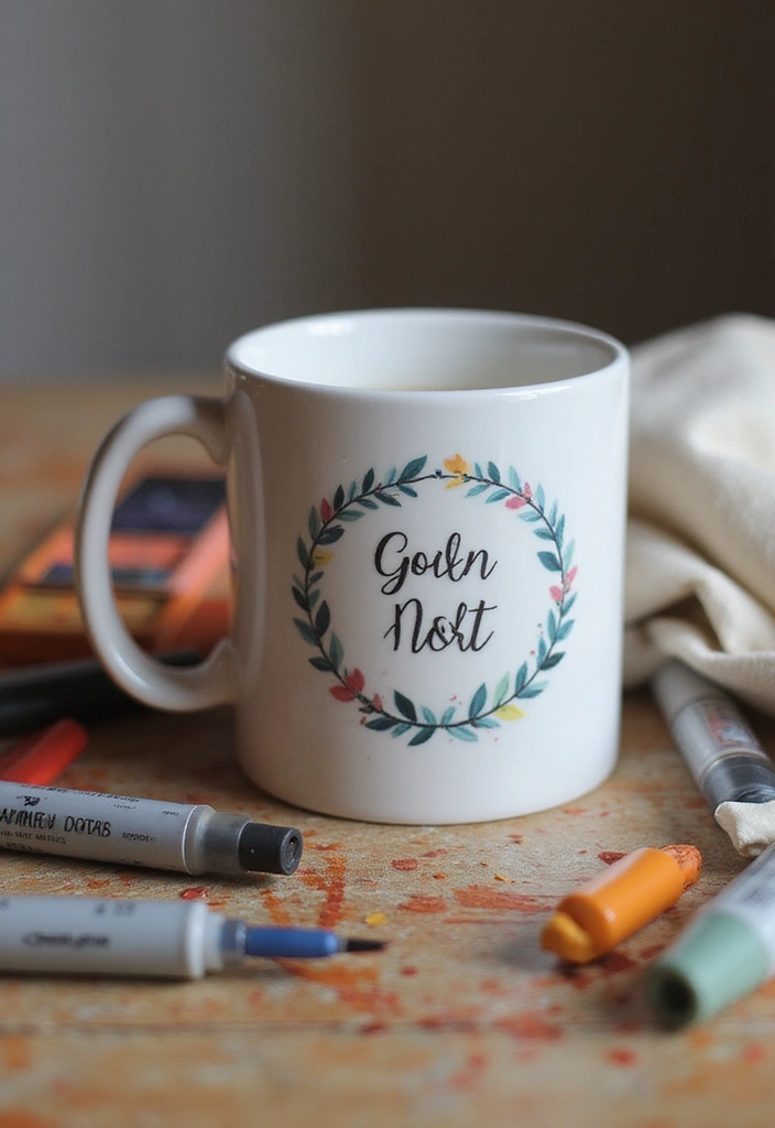 25 Easy Mug Painting Ideas for Beginners - 14. Personalized Names or Initials