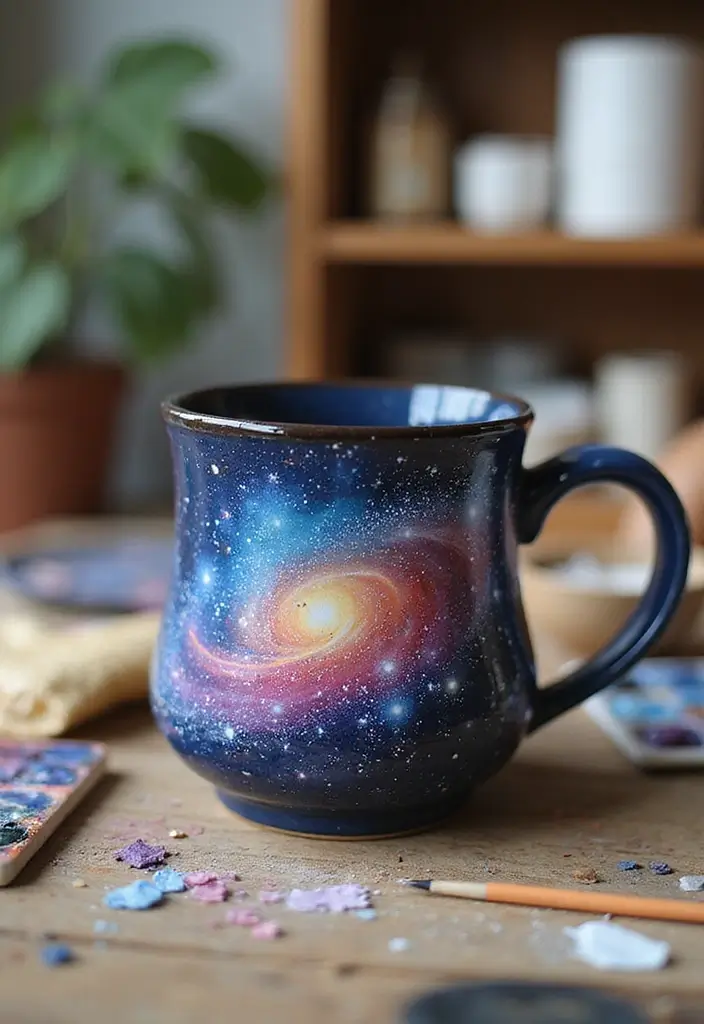25 Easy Mug Painting Ideas for Beginners - 15. Space Galaxy