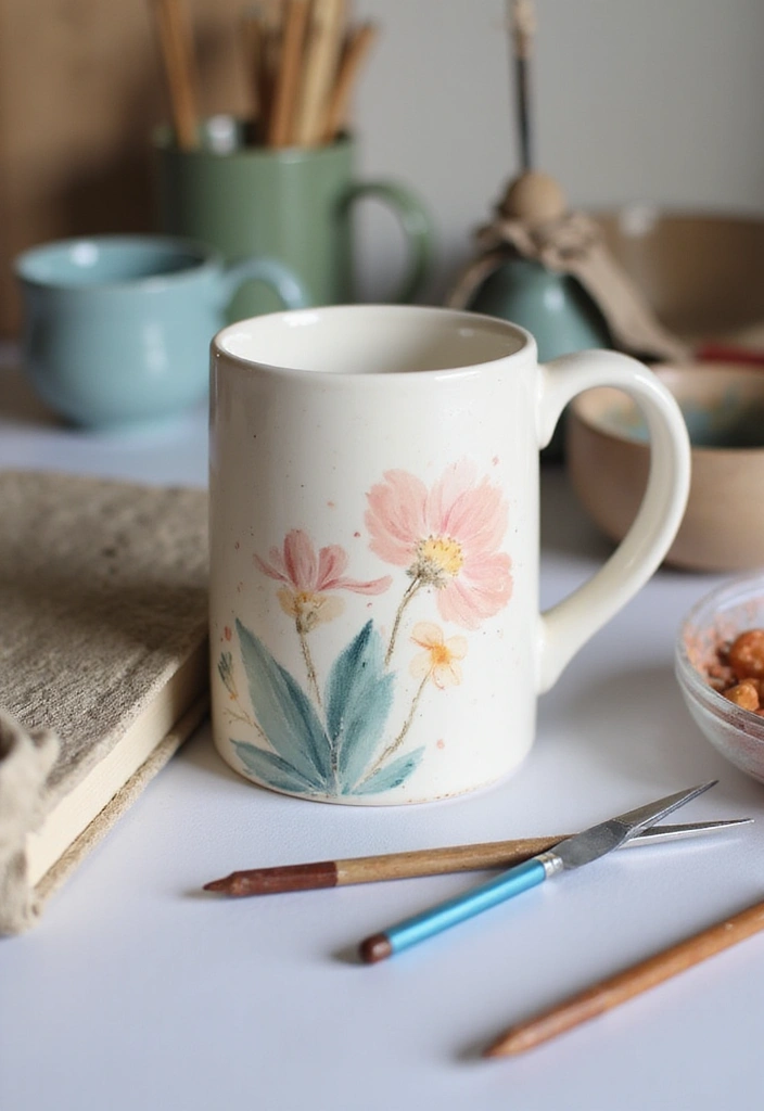 25 Easy Mug Painting Ideas for Beginners - 23. Watercolor Technique