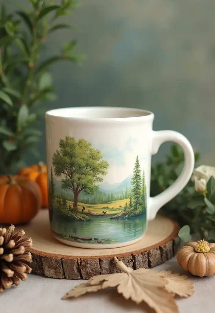 25 Easy Mug Painting Ideas for Beginners - 25. Nature Scenes