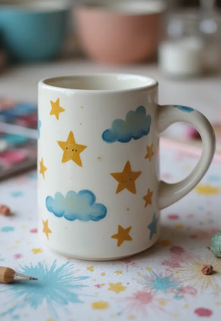 25 Easy Mug Painting Ideas for Beginners - 9. Whimsical Patterns