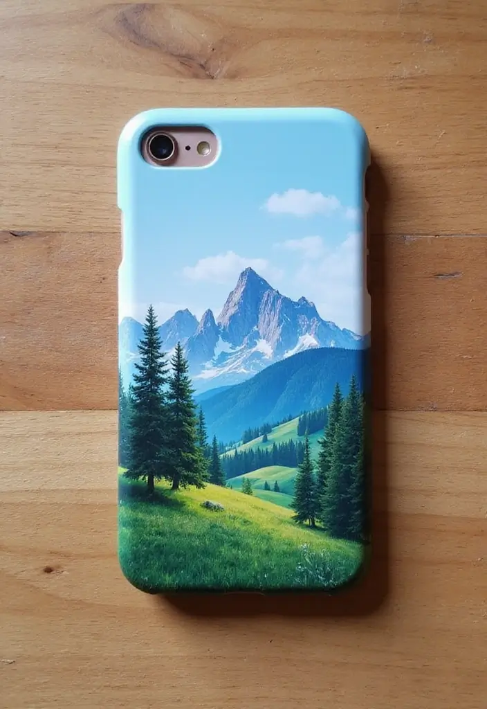 25 Easy Phone Case Painting Ideas for Beginners - 11. Nature Scene