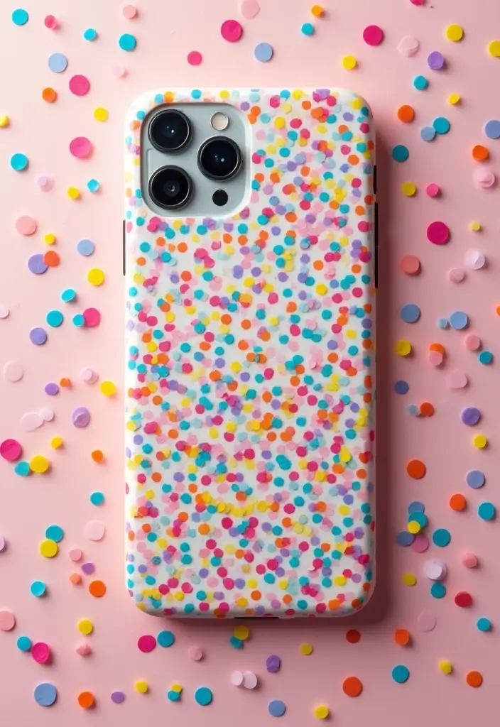 25 Easy Phone Case Painting Ideas for Beginners - 13. Confetti Burst