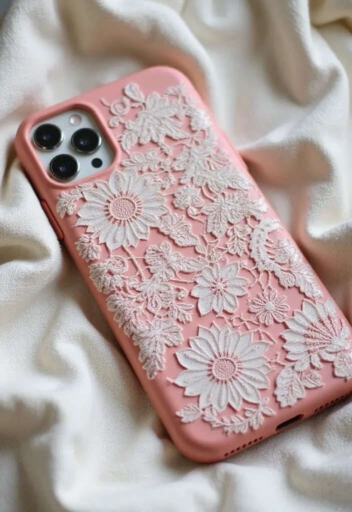 25 Easy Phone Case Painting Ideas for Beginners - 14. Vintage Lace