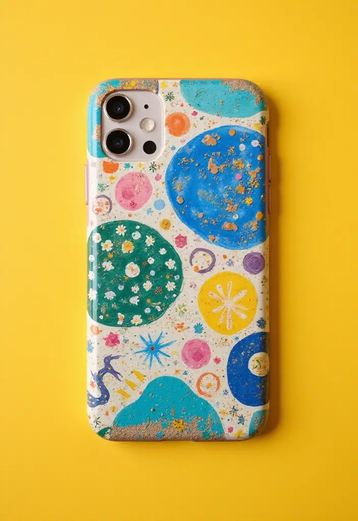 25 Easy Phone Case Painting Ideas for Beginners - 18. Whimsical Patterns