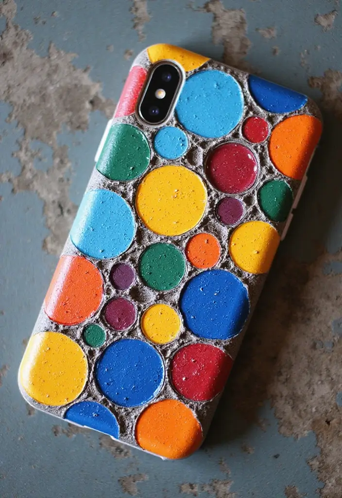 25 Easy Phone Case Painting Ideas for Beginners - 19. Mosaic Tiles