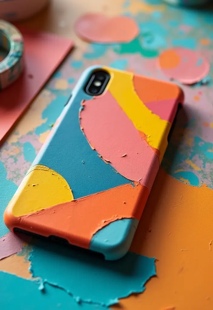 25 Easy Phone Case Painting Ideas for Beginners - 2. Geometric Patterns