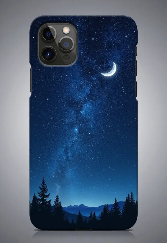 25 Easy Phone Case Painting Ideas for Beginners - 21. Starry Night