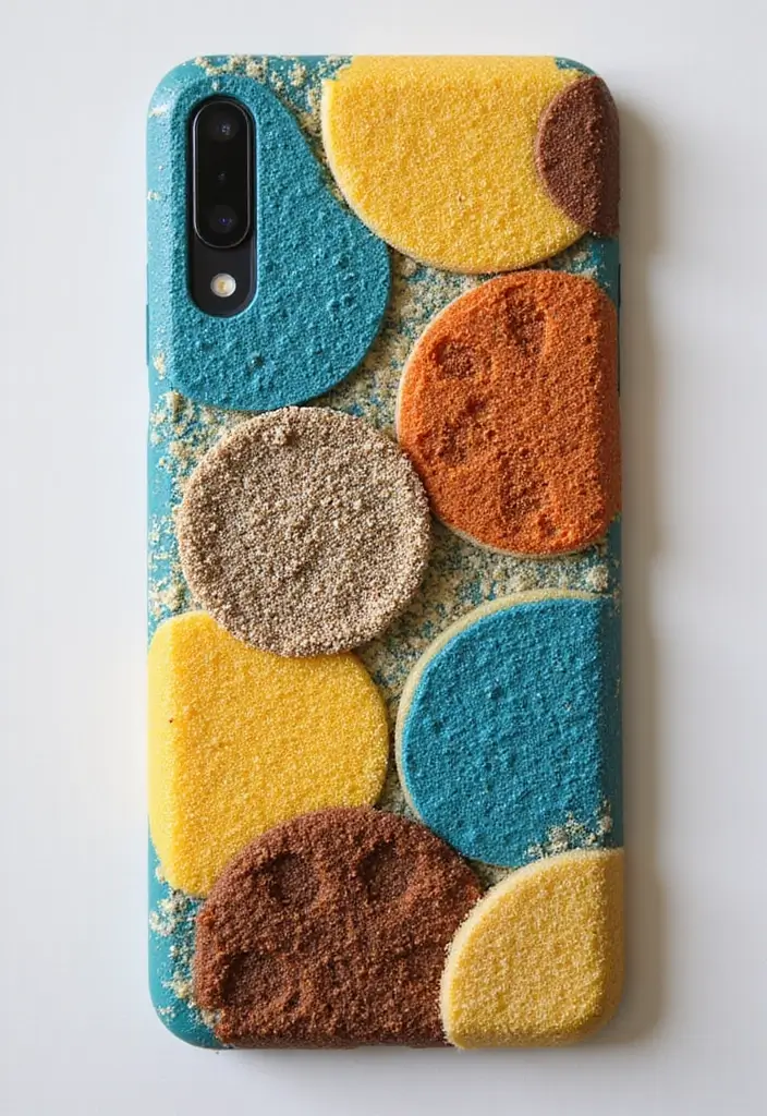 25 Easy Phone Case Painting Ideas for Beginners - 22. Textured Designs