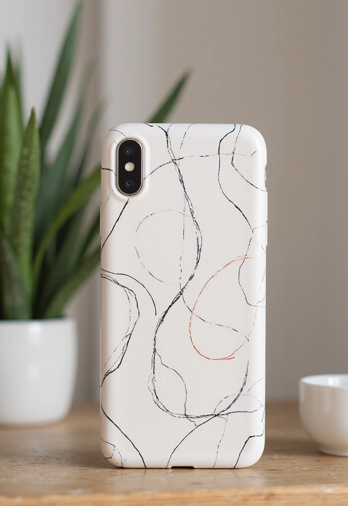 25 Easy Phone Case Painting Ideas for Beginners - 6. Minimalist Lines