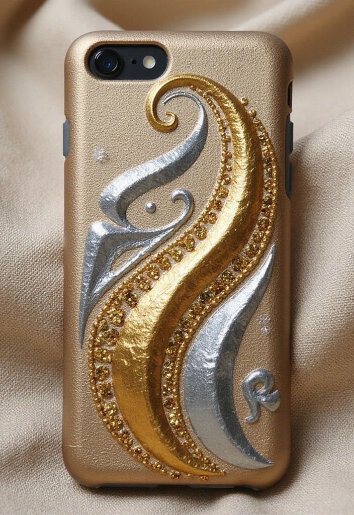 25 Easy Phone Case Painting Ideas for Beginners - 9. Metallic Accents