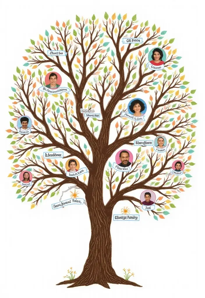 25+ Family Tree Scrapbook Ideas to Trace Your Roots - 1. Roots and Branches Layout