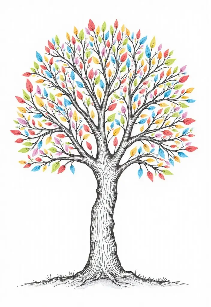 25+ Family Tree Scrapbook Ideas to Trace Your Roots - 14. Family Tree Coloring Pages