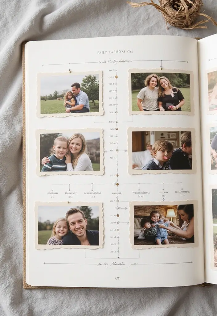 25+ Family Tree Scrapbook Ideas to Trace Your Roots - 15. Create a Family Timeline with Photos