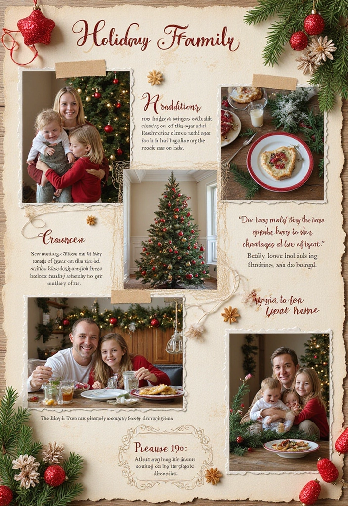 25+ Family Tree Scrapbook Ideas to Trace Your Roots - 8. Holiday Family Heritage