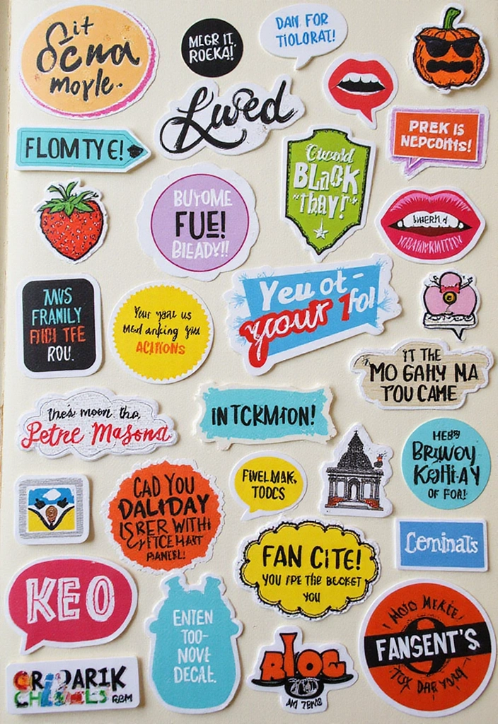 25+ Farewell Scrapbook Ideas for Saying Goodbye in Style 60 25+ Farewell Scrapbook Ideas for Saying Goodbye in Style - 10. Custom Stickers or Decals