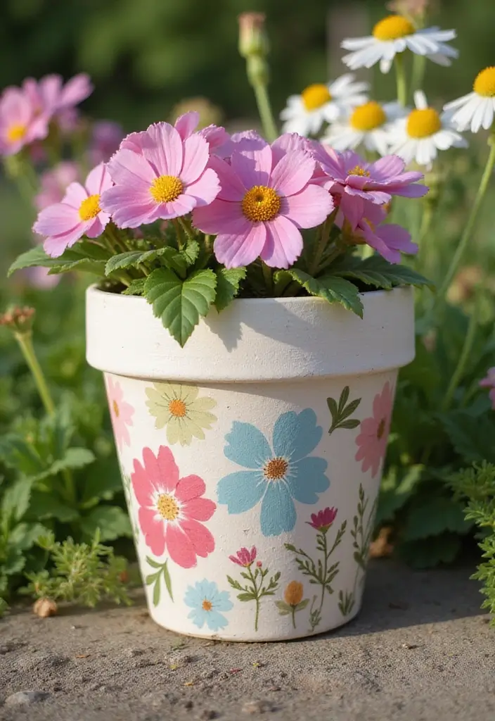 25+ Flower Pot Painting Ideas for Garden Lovers - 1. Whimsical Watercolor Pots