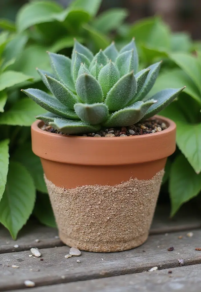 25+ Flower Pot Painting Ideas for Garden Lovers - 2. Nature-Inspired Textured Pots