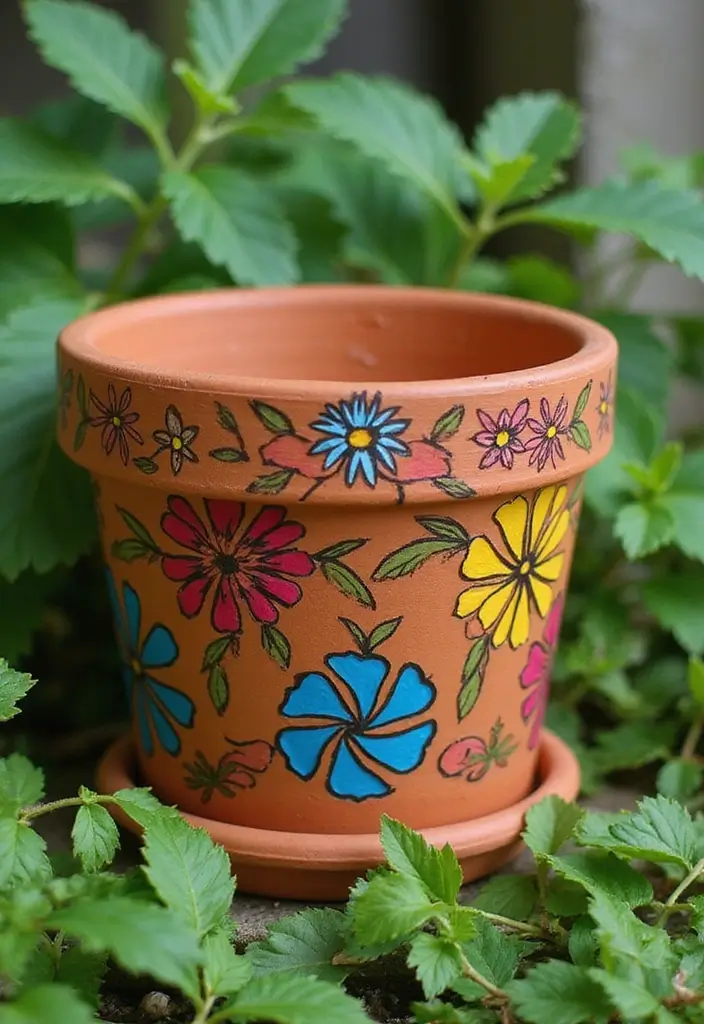 25+ Flower Pot Painting Ideas for Garden Lovers - 5. Upcycled Terracotta with Decoupage