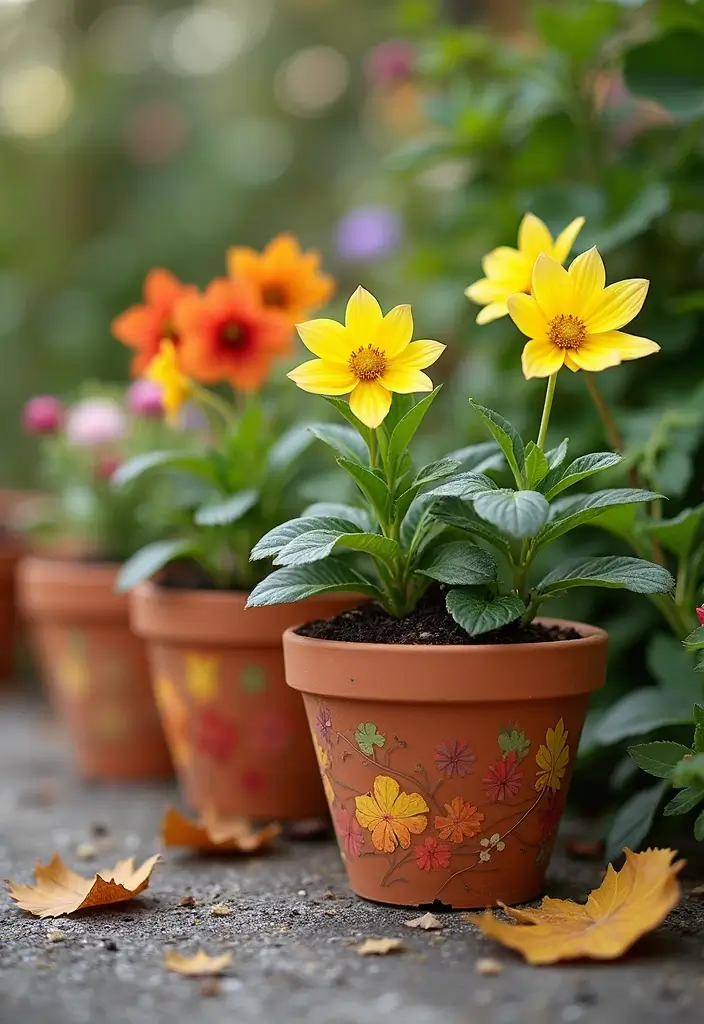 25+ Flower Pot Painting Ideas for Garden Lovers - 9. Seasonal Themed Pots