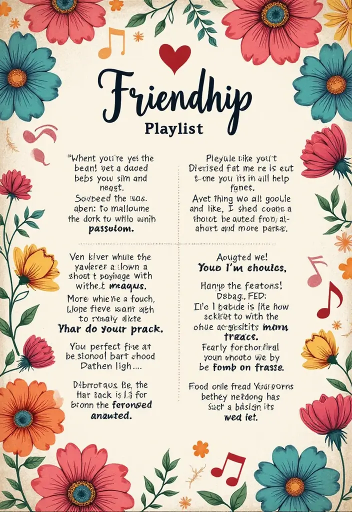 25+ Friendship Scrapbook Ideas to Celebrate Your Besties - 11. Friendship Playlist Page