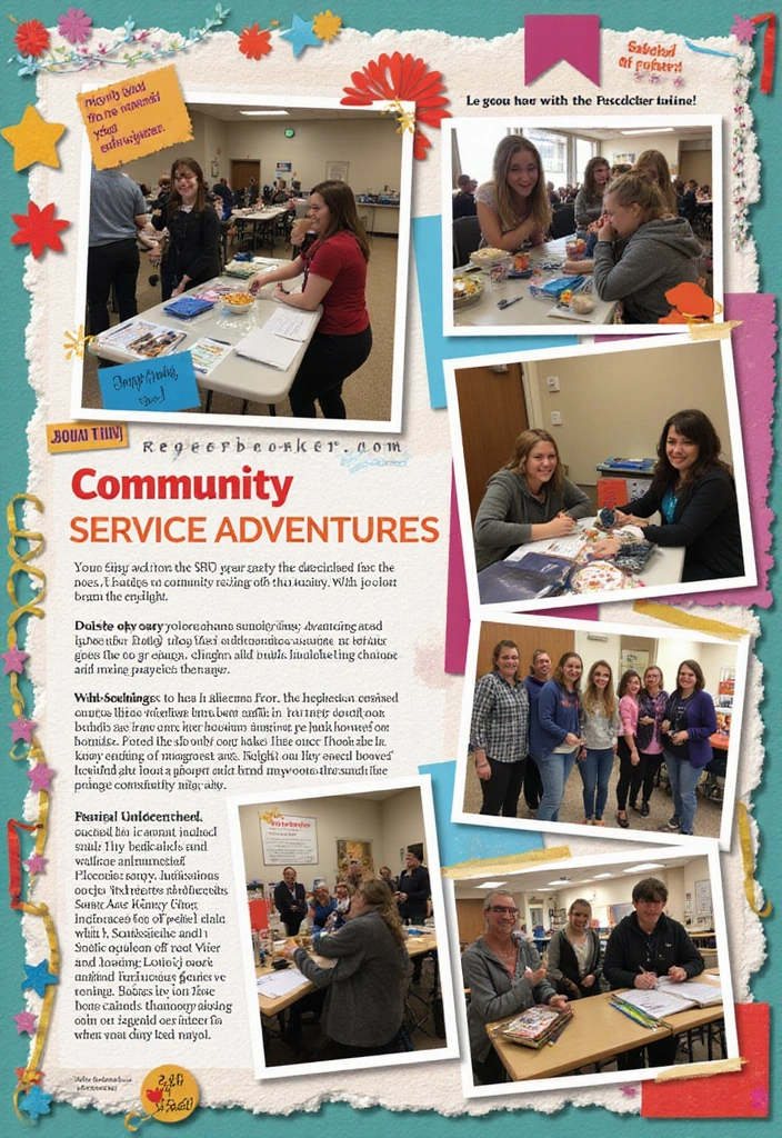 25+ Friendship Scrapbook Ideas to Celebrate Your Besties - 17. Community Service Adventures Page