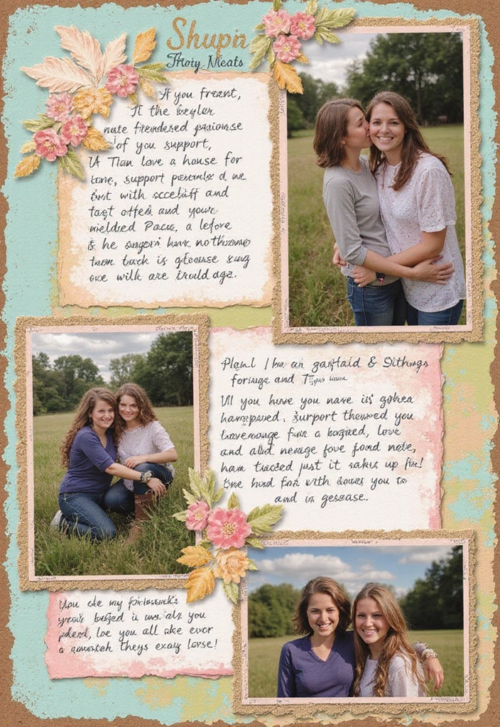 25+ Friendship Scrapbook Ideas to Celebrate Your Besties - 18. Scrapbook of Support Page