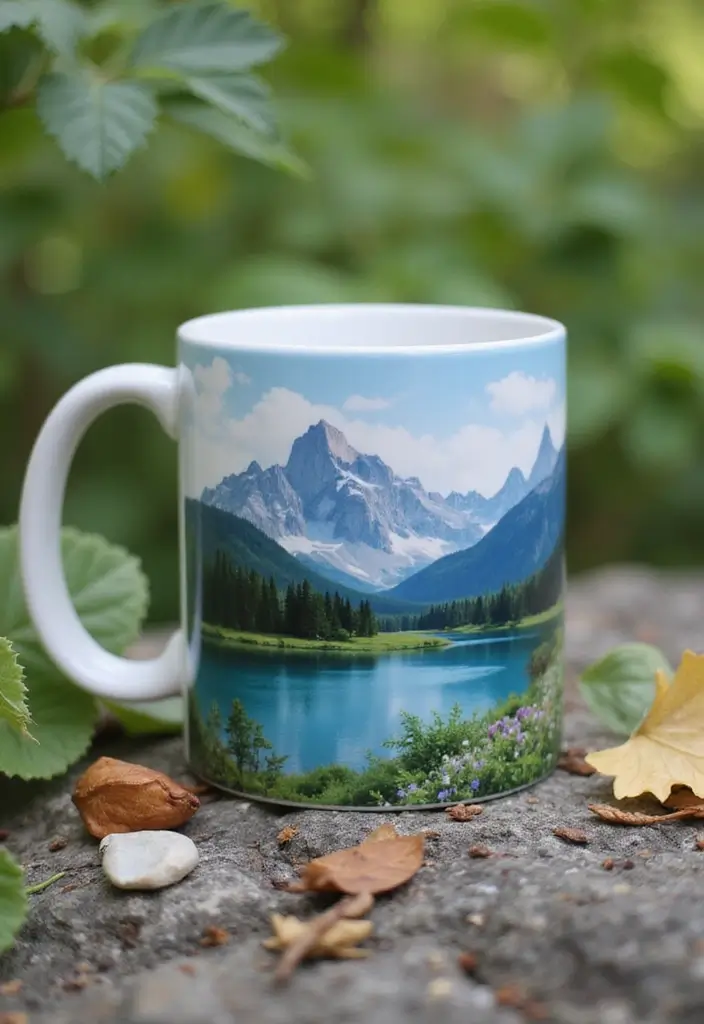 25+ Fun Mug Painting Ideas You’ll Want to Try - 13. Nature Scenes