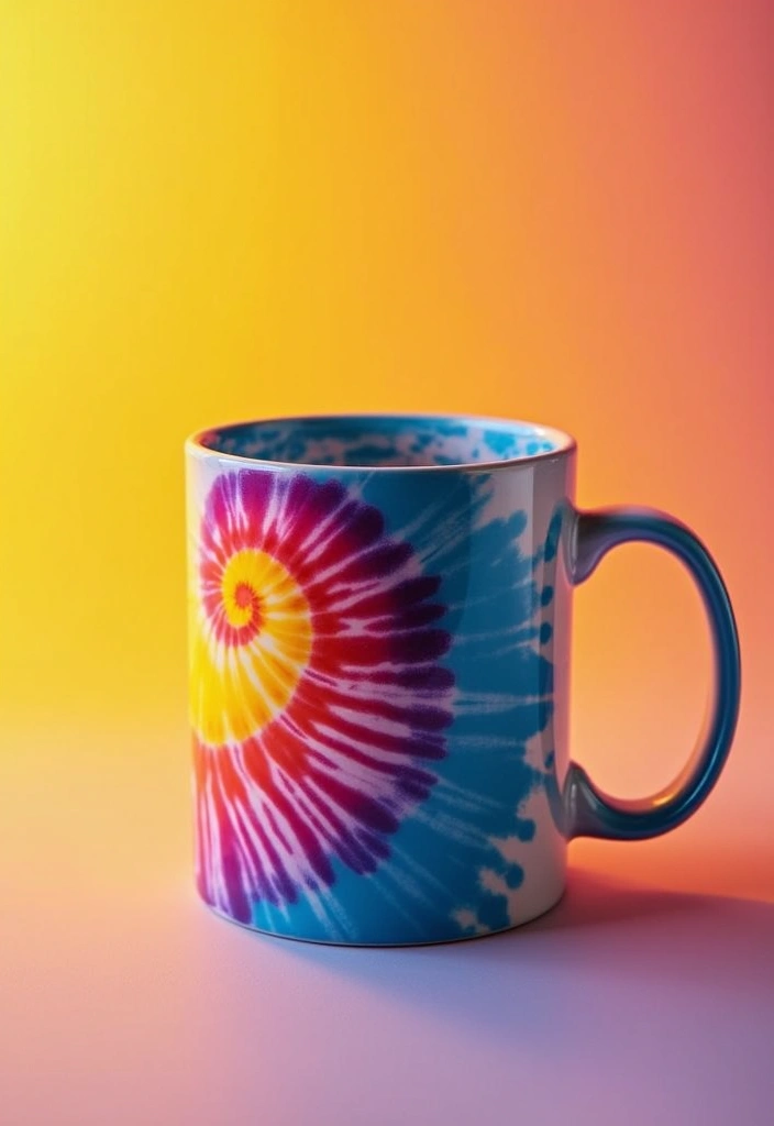 25+ Fun Mug Painting Ideas You’ll Want to Try - 5. Tie-Dye Effect