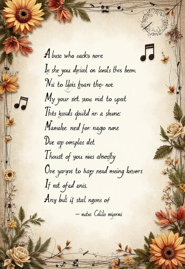 25+ Girlfriend Scrapbook Ideas to Make Her Smile - 13. Your Song Lyrics Page