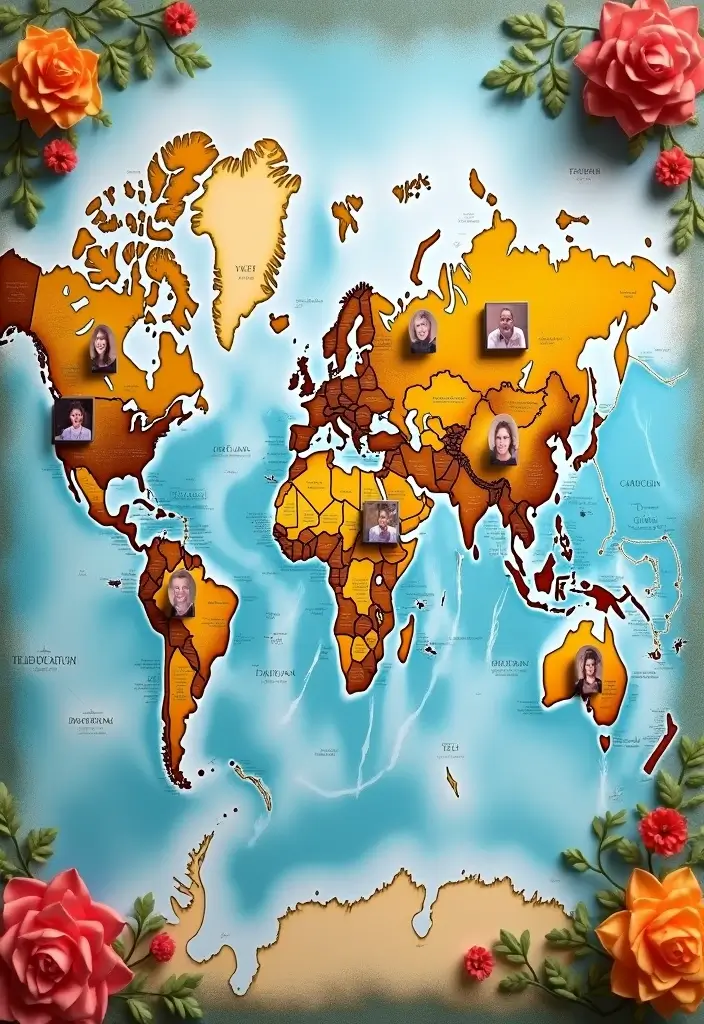 25+ Girlfriend Scrapbook Ideas to Make Her Smile - 2. Dream Destination Map