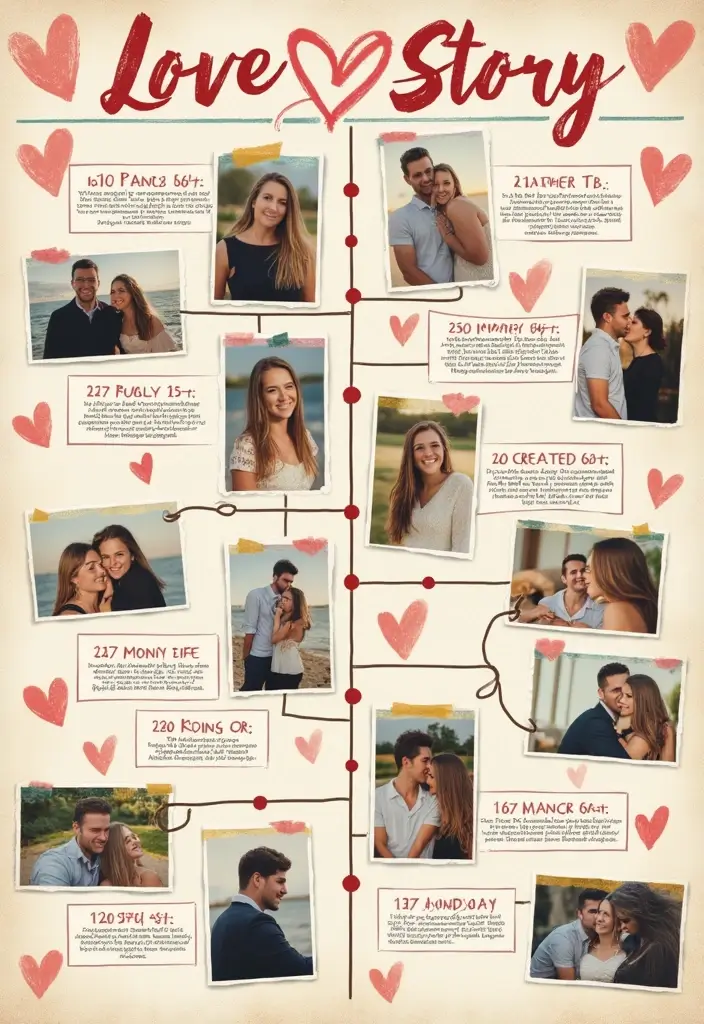 25+ Girlfriend Scrapbook Ideas to Make Her Smile - 9. Love Story Timeline