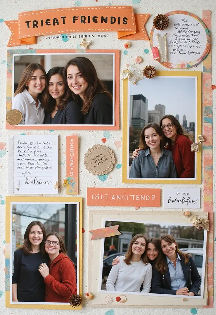 25+ Graduation Scrapbook Ideas to Remember Your Big Day - 13. Friendship Pages