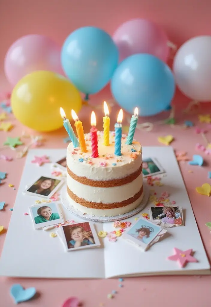 25+ Interactive Scrapbook Ideas with Pop-Ups and Flaps - 1. Birthday Surprise Pop-Up