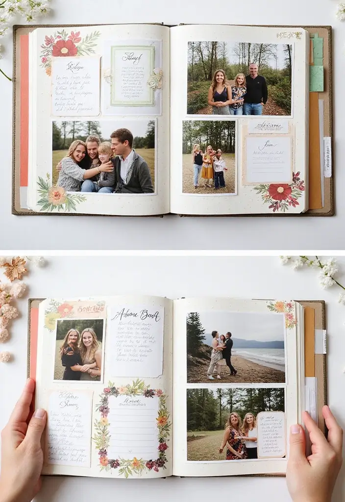 25+ Interactive Scrapbook Ideas with Pop-Ups and Flaps - 11. Seasonal Changes with Flip Cards