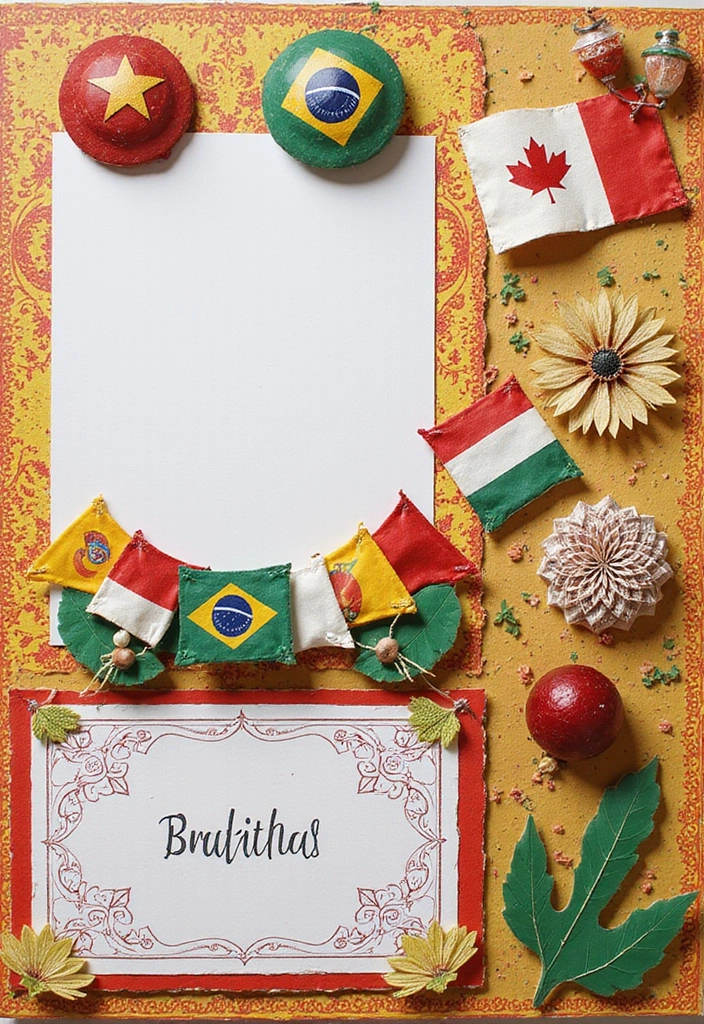 25+ Interactive Scrapbook Ideas with Pop-Ups and Flaps - 24. Cultural Celebrations with Pop-Up Flags