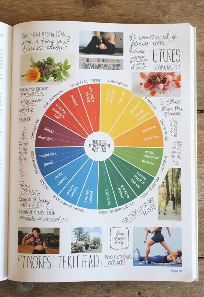 25+ Interactive Scrapbook Ideas with Pop-Ups and Flaps - 25. Fitness Journeys with Wheel Charts