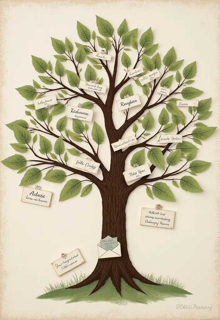 25+ Interactive Scrapbook Ideas with Pop-Ups and Flaps - 5. Interactive Family Tree