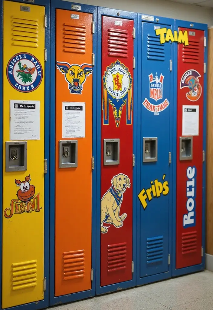 25+ Locker Painting Ideas to Make School More Fun - 11. Sports Team Spirit