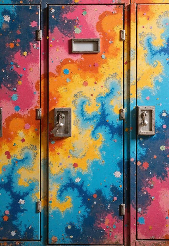 25+ Locker Painting Ideas to Make School More Fun - 15. Artistic Abstracts