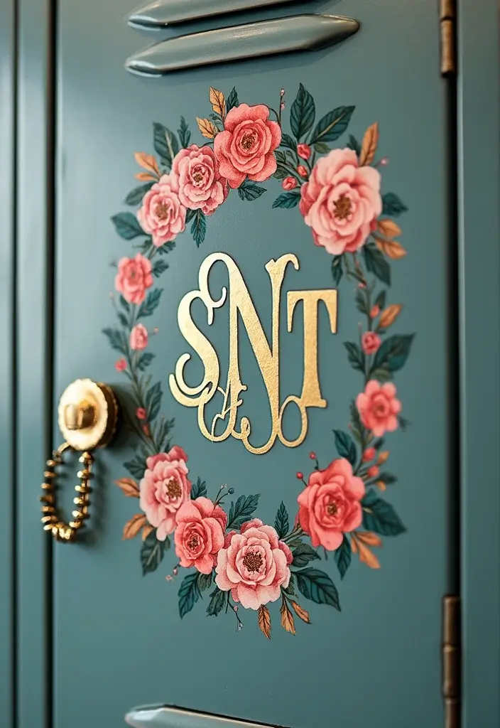 25+ Locker Painting Ideas to Make School More Fun - 16. Personalized Monogram