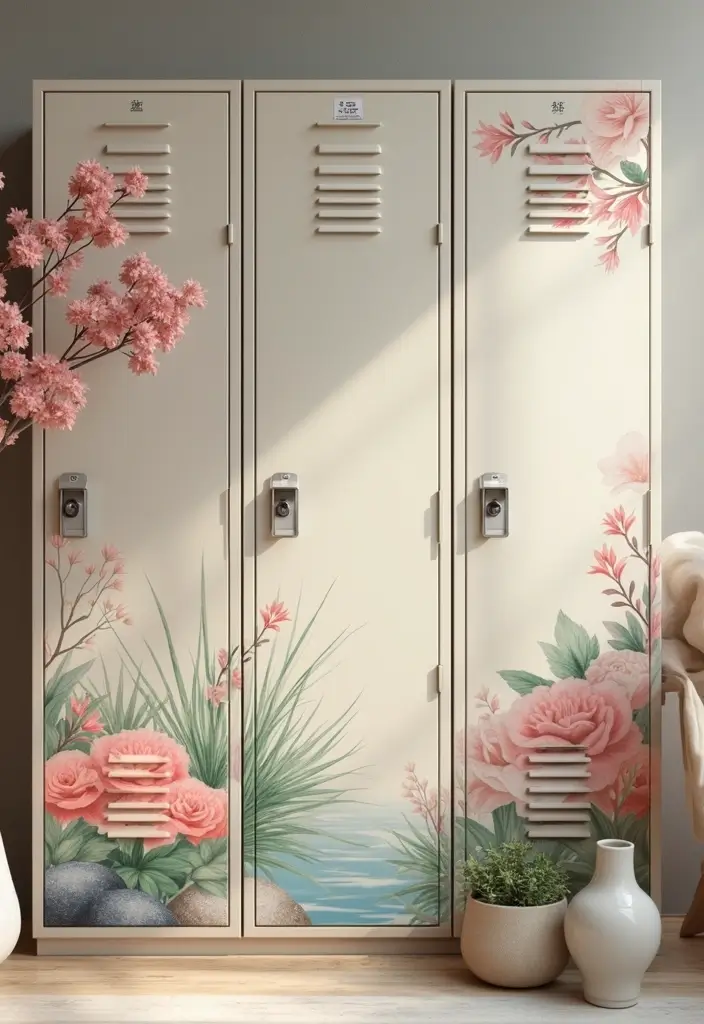 25+ Locker Painting Ideas to Make School More Fun - 23. Zen Garden