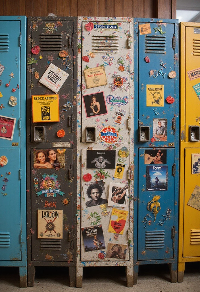 25+ Locker Painting Ideas to Make School More Fun - 25. Custom Playlist Inspiration