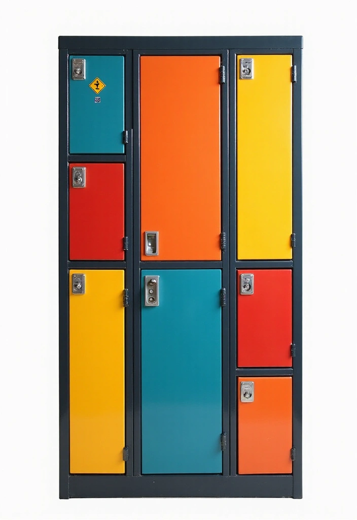 25+ Locker Painting Ideas to Make School More Fun - 8. Color Block Design