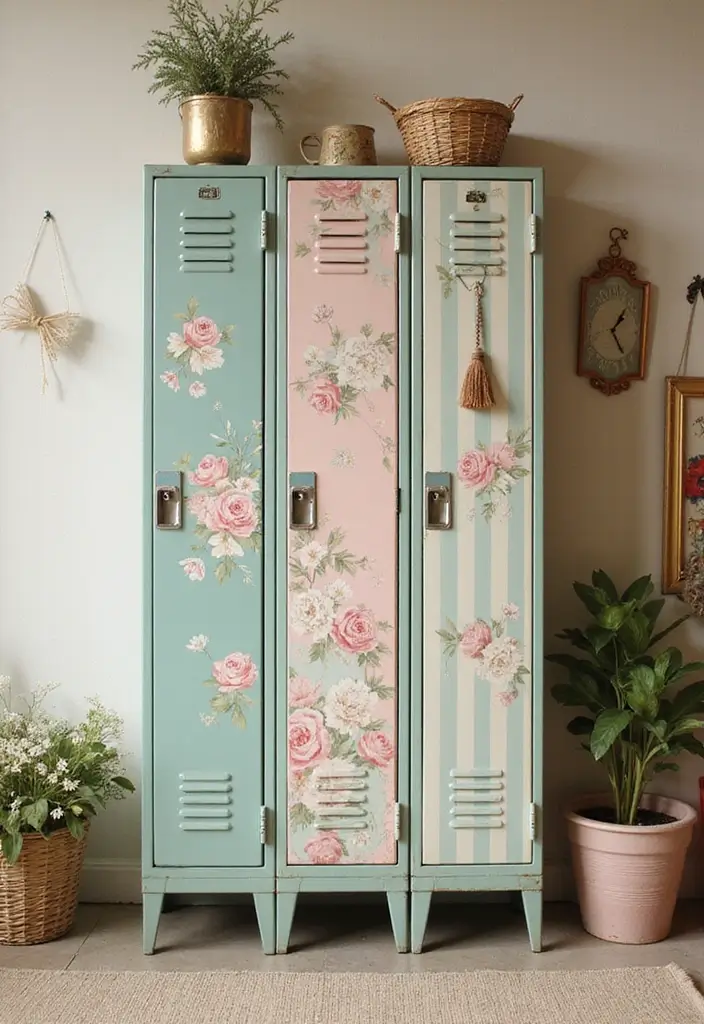25+ Locker Painting Ideas to Make School More Fun - 9. Vintage Style