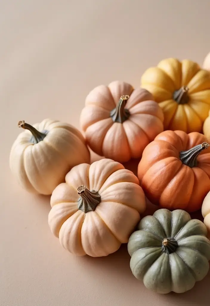 25+ Mini Pumpkin Painting Ideas That Are Adorable - 10. Monochromatic Masterpieces