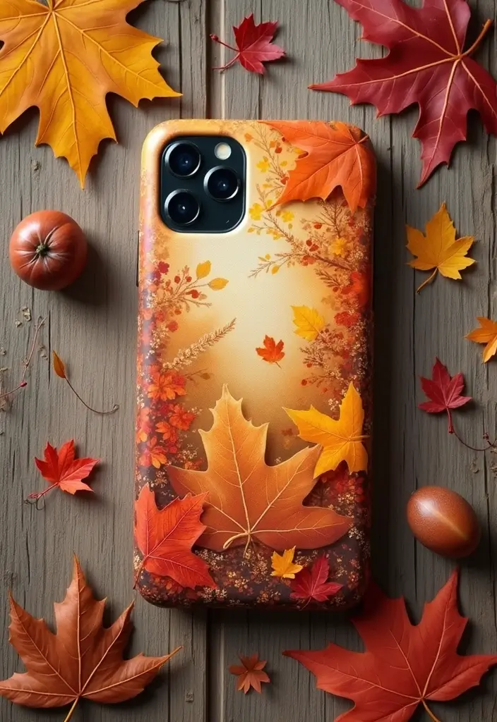 25+ Mobile Cover Painting Ideas to Show Off Your Style - 11. Seasonal Themes