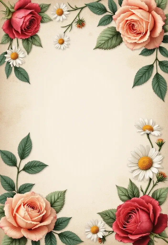 25+ Mobile Cover Painting Ideas to Show Off Your Style - 16. Vintage Floral Designs