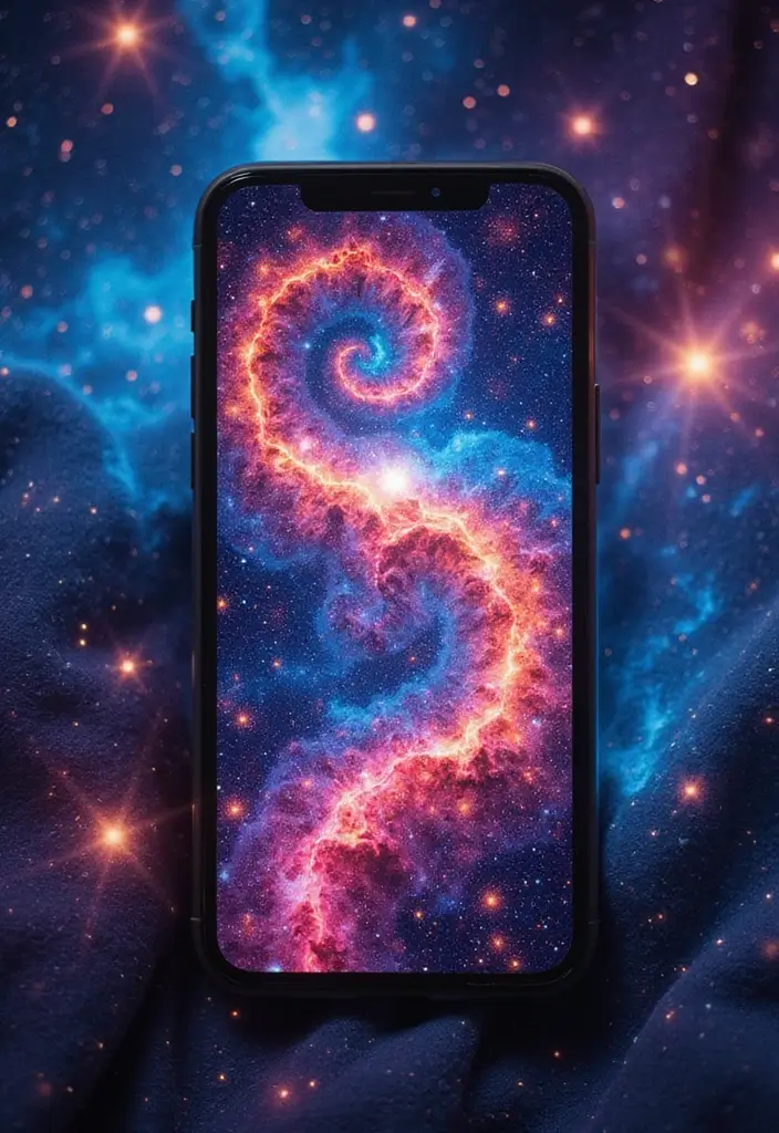 25+ Mobile Cover Painting Ideas to Show Off Your Style - 22. Galaxy Swirls