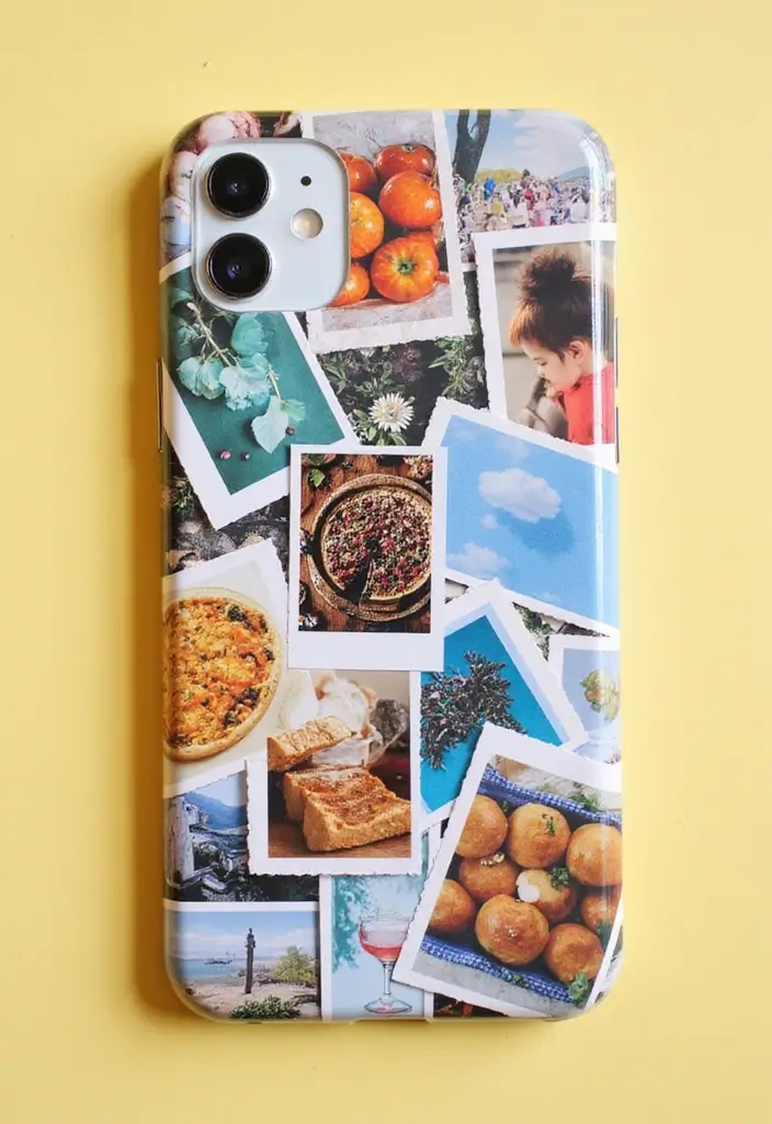 25+ Mobile Cover Painting Ideas to Show Off Your Style - 25. Personal Memory Collage